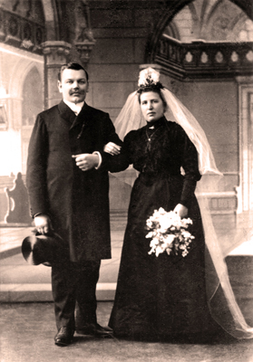 Hochzeit Hubert Wilhelm Bößen und Johanna Rebig, 1906 in Mönchengladbach